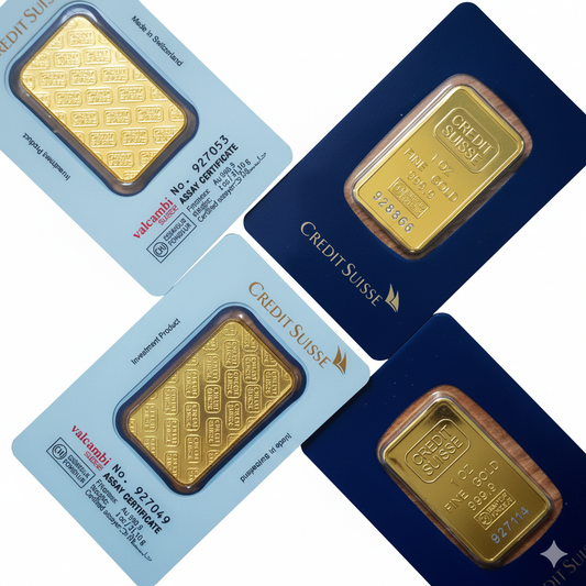 Credit Suisse 1 oz Gold Bar REPLICA – 24K Gold-Plated Collectible (Non-Magnetic)