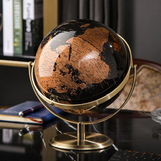 Modern Luxury Metal Globe Ornament — Elegant Home & Office Decor
