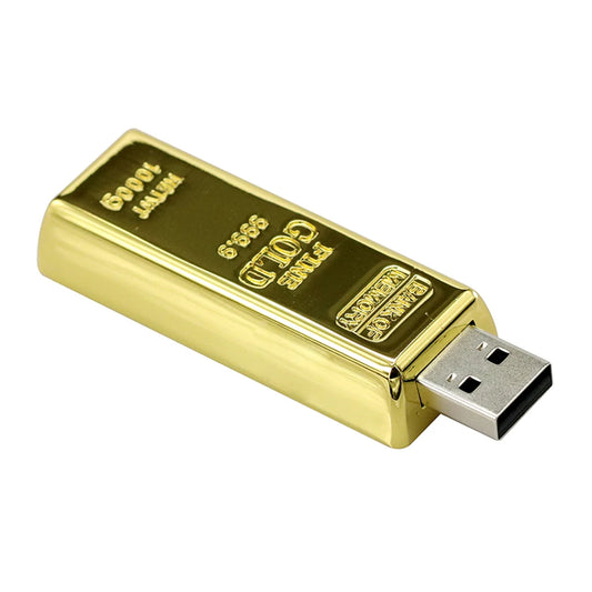 Gold Bar USB-C Flash Drive — Metal 128GB / 64GB / 32GB USB 2.0 Memory Stick